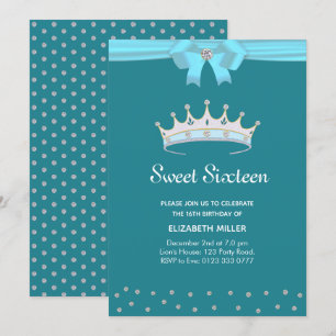 Schicke Glitter-Diamant-Sweet-Sixteen-Einladung au Einladung