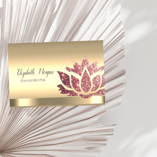 Schicke Glitter-Lotusblume Gold Yoga-Instruktorin Visitenkarte