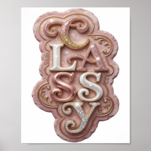 Schicke Gold-KLASSISCHE Zitat Gestaltung Poster