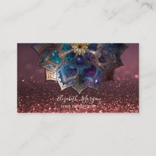 Schicke Gold Mandala Yoga Instructor Bokeh Visitenkarte