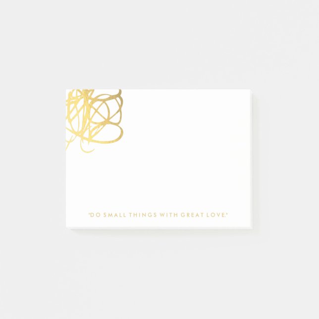 Schicke Goldeffekt-Post-Itanmerkungen Post-it Klebezettel (Vorderseite)