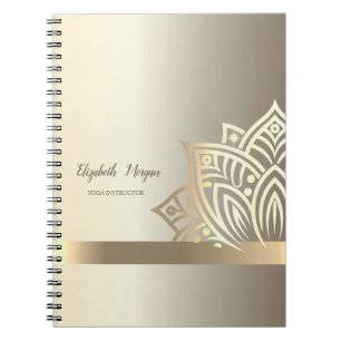 Schicke Goldene Lotusblume Yoga Notizblock