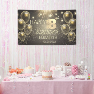 Schicke Goldene Luftballons Sterne 18. Geburtstag Banner