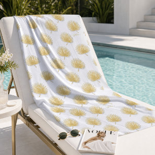 Schicke Goldene Palmwedel-Strandtuch Strandtuch