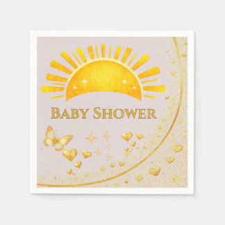 Schicke goldene Schmetterlings-Baby-Party-Tischdek Serviette