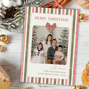 Schicke Grandmillennial Coquette Weihnachtsfoto Feiertagskarte