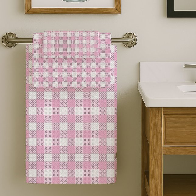Schicke hellrosa Handtücher moderne Badezimmermeri (Chic Light Pink Towels Modern Bath Essentials)