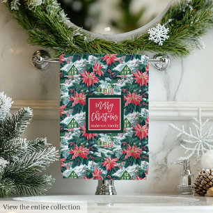 Schicke hellrosa und grüne Weihnachts-Geschenke im Badhandtuch Set