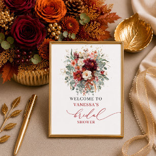 Schicke Herbst-Terrakotta-Boho-Junggesellinnen-Abs Poster