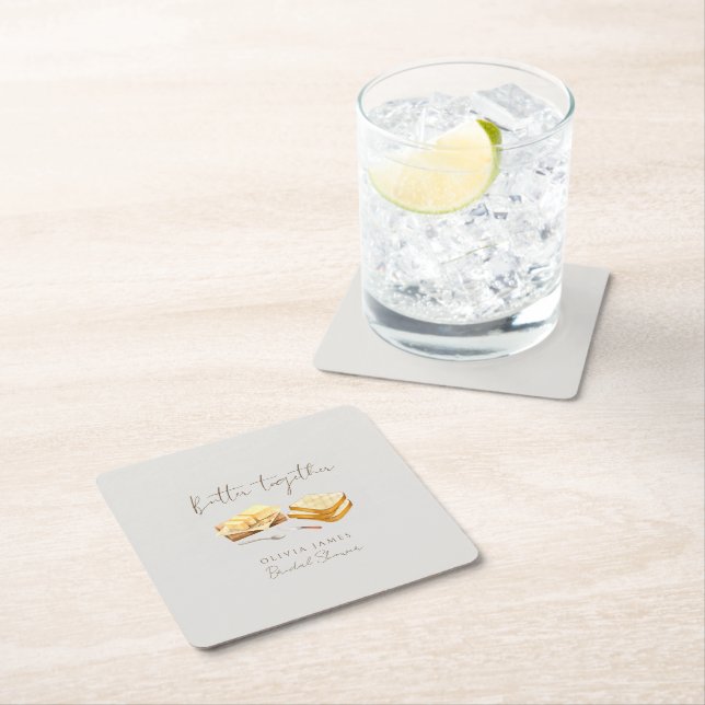 Schicke Hochzeits-Brot-und-Butter-Party Rechteckiger Pappuntersetzer (Vor Ort)