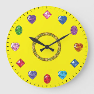 Schicke Juwelen und Edelsteine Thema Große Wanduhr