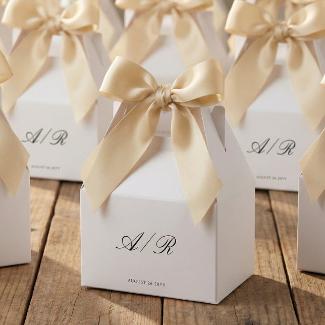 Schicke Kalligrafie-Monogramm-Hochzeitsgeschenkbox Geschenkschachtel (Von Creator hochgeladen)