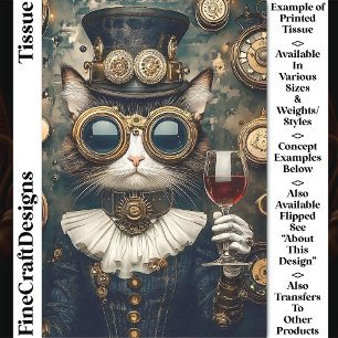 Schicke Katzenkönigin Toasting, Rotwein CT9 Decoup Seidenpapier