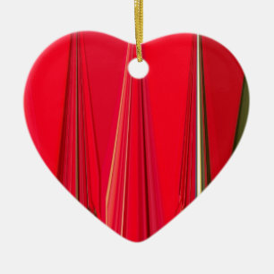 Schicke Kirschrote Blütenblattsymphonie: Rotes abs Keramik Ornament