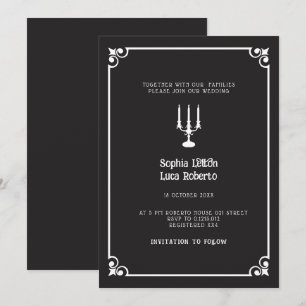 schicke klassische Hallowedding-Hochzeitseinladung Einladung