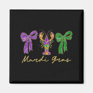 Schicke Kokette Mardi Gras-Schleife Crawfish Magnet