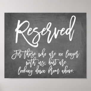 Schicke Kreidetafel-Typografie Reserviertes Gedenk Poster