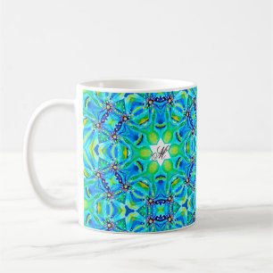 Schicke künstlerische Mandala-Kunst in Aquafarben Kaffeetasse