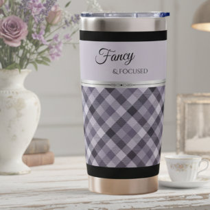 Schicke Lavendel-Boutique-Style-Karo-Reisebecher Thermobecher