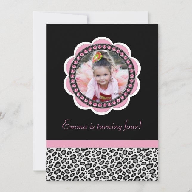 Schicke Leopard-Geburtstags-Einladung Einladung (Vorderseite)
