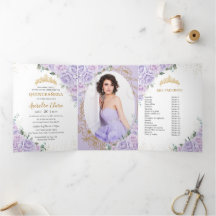 Schicke lila Fliederrosen Floral Quinceañera Fotos