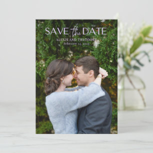 Schicke Lilac-Foto-Moderne Hochzeit Save The Date