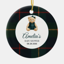 Schicke Luxus-Teddybär-Baby-Shower Keramik Ornament