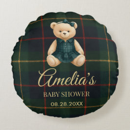 Schicke Luxus-Teddybär-Baby-Shower Rundes Kissen