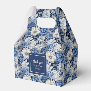 Schicke marineblaue Blumen individuell benannte Ge Geschenkschachtel