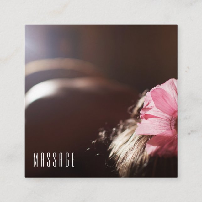 Schicke Massage-Therapie-Visitenkarten Quadratische Visitenkarte (Vorderseite)