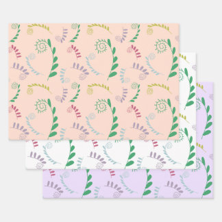 Schicke Mimosenblätter Geschenk Geschenkpapier Set