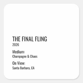 Schicke Minimal-Junggesellinnenabschied-Saubere-Äs Quadratischer Aufkleber