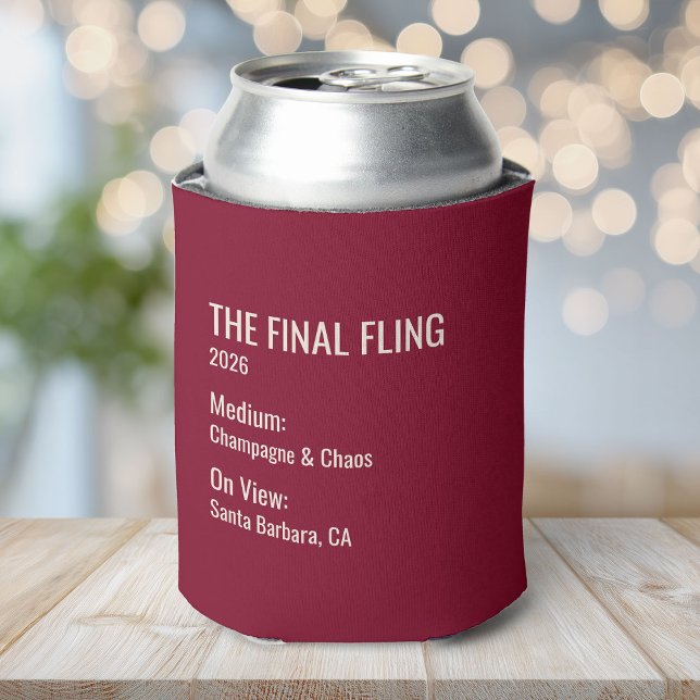 Schicke Minimal-Museum-Label-Junggesellinnenabschi Dosenkühler (Von Creator hochgeladen)