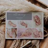 Schicke minimale Fotocollage Baby-Ankündigungskart