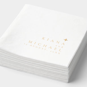 Schicke minimalistische Hochzeit ID1020 Servietten Mit Folie