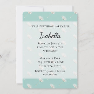 Schicke Minze Löwenzahn Blumen Geburtstag Einladung