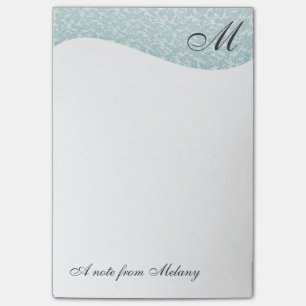 Schicke moderne Damast-Vintage-Monogramm Post-it Klebezettel