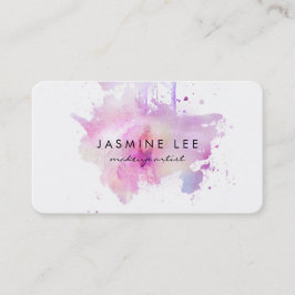 schicke, moderne Makeup Künstler Aquarell lila Gru Visitenkarte