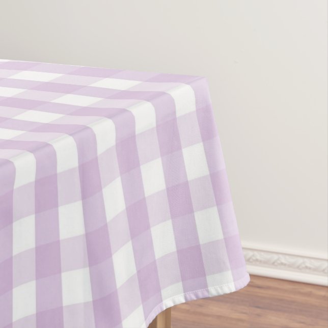 Schicke moderne Pastellblaue Gingham-Muster Frühli Tischdecke (Beispiel)
