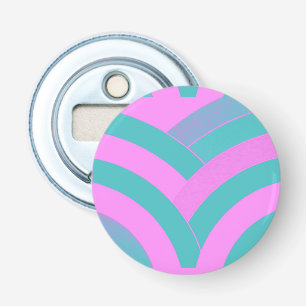 schicke, moderne, raffinierte rosa/grüne Chevrons Flaschenöffner