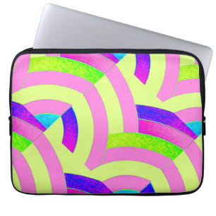 schicke, moderne, rosa/grüne Chevrons Laptopschutzhülle