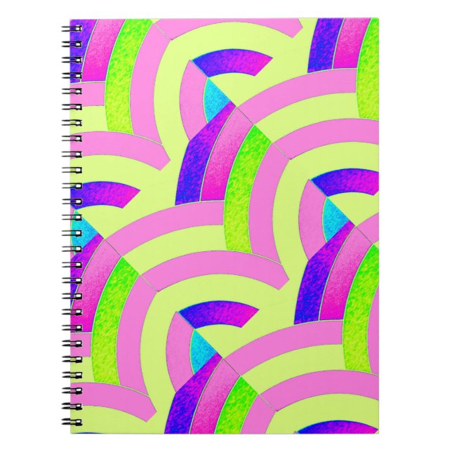 schicke, moderne, rosa/grüne Chevrons Notizblock (Vorderseite)