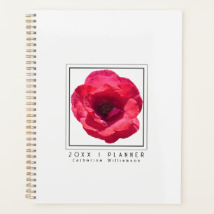 Schicke moderne rote Rosen-Blumen benutzerdefinier Planer