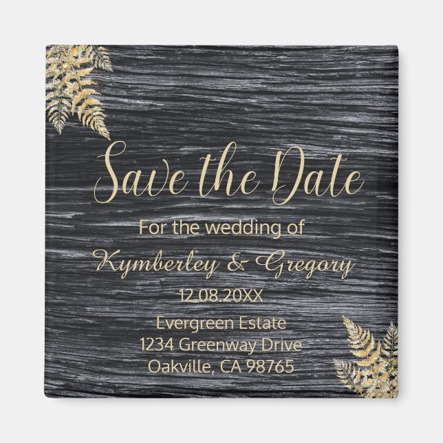 Schicke moderne rustikale Hochzeit - Heiratsantrag Magnet (Vorne)