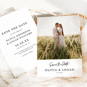 Schicke moderne Schrift Foto Hochzeit Save The Dat Date