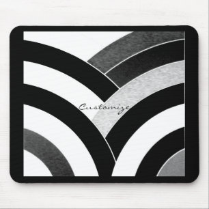 schicke, moderne Schwarz-Weiß-Chevronen Mousepad