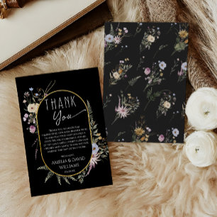 Schicke moderne schwarze Babyparty Dankeskarte