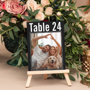 Schicke moderne schwarze Fotografie Hochzeitstisch Einladung