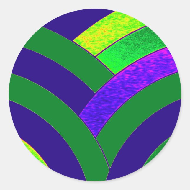 schicke, moderne, stilvolle Chevrons Runder Aufkleber (Vorderseite)