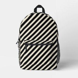 Schicke monochrome Schwarz-Weiß-Diagonalstreifen Bedruckter Rucksack
